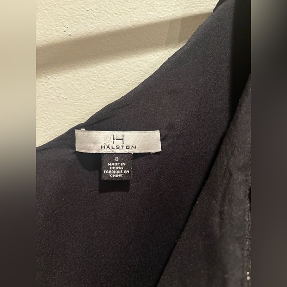 Halston Heritage Elegant Black One-Shoulder Dress size 8 party cocktail holiday - Picture 6 of 10